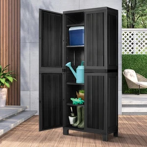 Livsip Outdoor Storage Cabinet Box Cupboard Garage Garden Adjustable Lockable - Picture 1 of 10