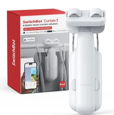 SwitchBot Cortina 3 Varillas Abridor de Cortinas Automático Bluetooth Control Remoto Inteligente Foto 1 de 4