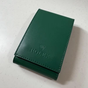 ROLEX Green Leather Travel Watch Case Soft Luxury Pouch Holder Genuine Accessory - Picture 1 of 3