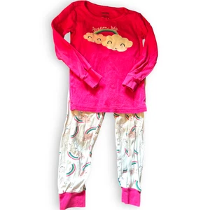 GYMBOREE Girls' "Dream Big" Rainbows and Clouds 2Pc Long Pajamas ~ Sz 4 - Picture 1 of 8