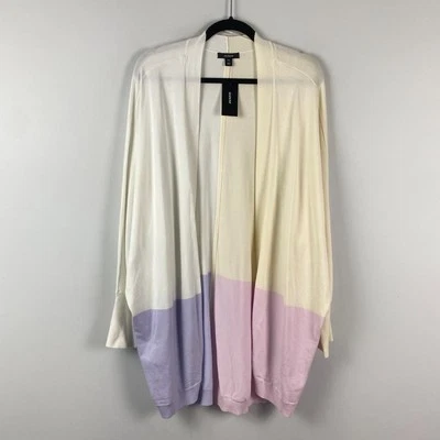 Cárdigan Alfani con bloques de color frente abierto talla XXL tejido multicolor manga larga Foto 1 de 4