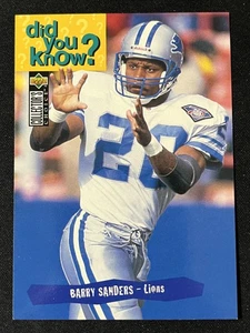 1995 Collector's Choice #31 Barry Sanders Player's Club Detroit Lions HOF - Bild 1 von 2