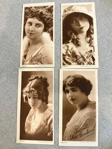 Juego de 4 fotos de The Water Color Co. de 1916 actrices Lillian Gish otras - Imagen 1 de 6