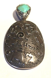 Carolyn Pollack Petroglyphe Jodi Naranjo Sterling Türkis Anhänger - Bild 1 von 6