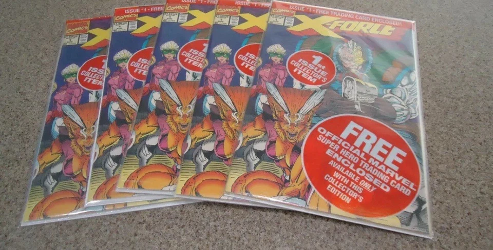 X-FORCE #1 COMPLETE SET OF 5 ALL SEALED WITH CARDS have 50 Sets Never Opened - Image 1 of 1