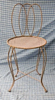 Antique Vintage Iron Pink Ice Cream Parlor Chair - Image 1 of 4