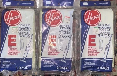 Nuevo en Paquete Lote de 9 Bolsas de Aspiradora Hoover Genuinas Estilo E Cassette Limpiadores de Escoba Rápidos Foto 1 de 3
