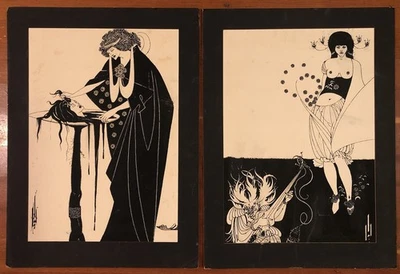 Vtg SALOME Art PRINT Set OSCAR WILDE Aubrey Beardsley ILLUSTRATIONS 26x19 FLAWED - Image 1 of 4