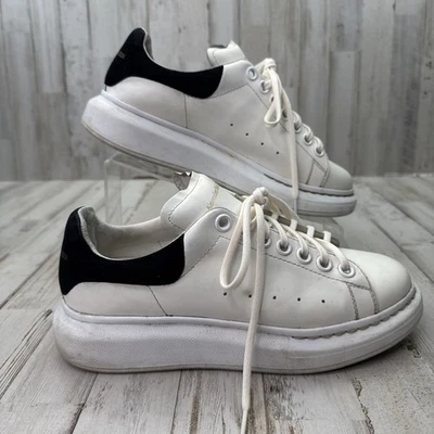 Alexander McQueen Women's Oversized Sneakers Sz 38 US 8 White/Black 553770 - Image 1 of 4