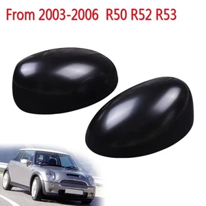Black Side View Mirror Cover Cap Overlay For MINI Cooper R50 R52 R53 2002-2006 - Picture 1 of 5