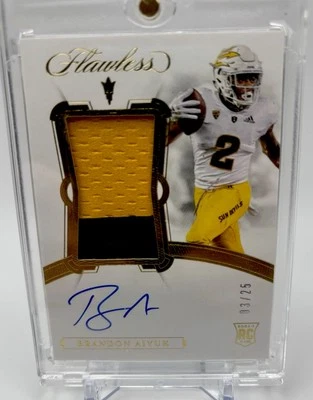 2020 Panini Flawless Collegiate Auto - Brandon Aiyuk 03/25 #161 3 Color Patch!! - Image 1 of 4