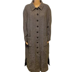 Maxi gabardina vintage de lana de nailon Harris Tweed de J.Jill para mujer talla 20P hecha en EE. UU. - Imagen 1 de 11