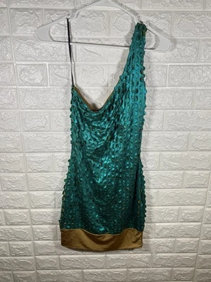 Vestido Symphony Para Mujer Mediano Verde Esmeralda Un Hombro Mini Fiesta Cóctel Foto 1 de 4