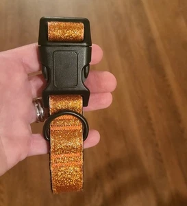 Glitter Orange Dog Collar with Quick Release Buckle - Picture 1 of 3
