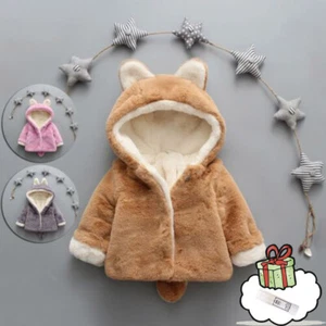 Winter Boys Girls Fleece Hoodie Coats Toddler Warm Thicken Windproof Jackets - Picture 1 of 24