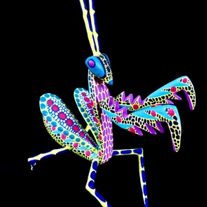 Pre-Assembled PRAYING MANTIS Oaxacan Wood Carving Alebrije, Mexican Folk Art - Picture 1 of 8