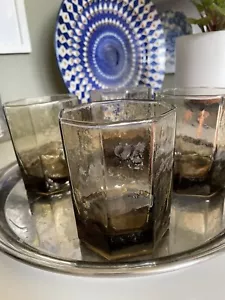 Libbey Facets Tawny Brown On The Rocks Gläser Vintage Whiskey Barware 4er Set - Bild 1 von 8