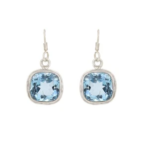 Blautopas Ohrstecker 925 Sterling Silber Ohrringe Damen Brautschmuck - Bild 1 von 4
