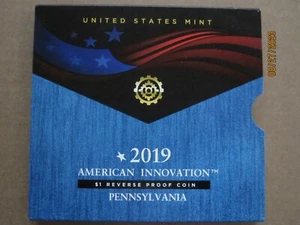 2019 S AMERICAN INNOVATION PENNSYLVANIA REVERSE PROOF $1 OGP/COA 19GF W/PRIVY - Picture 1 of 7