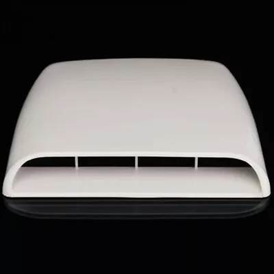 Car Vehicle Decorative Air Flow Intake Scoop Turbo Bonnet Vent Hood Cover White - Image 1 of 4
