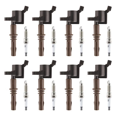 8 PCS Ignition Coils 8x Spark Plugs For 2008-2010 Explorer 2007-2010 Ford F-150 - Image 1 of 4