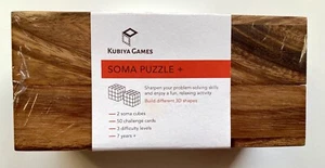 Soma Puzzle Kubiya Games 3D Wood Puzzle 2 Cube Set 50 Challenge NEW Made In USA - Picture 1 of 6