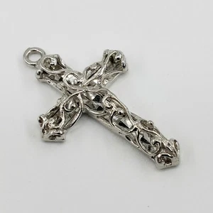 NEW Sterling Silver Cross Pendant Heart Faith Love Jesus God Lord Faith Charm - Picture 1 of 9