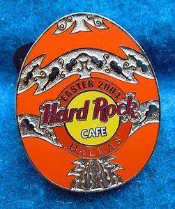 DALLAS TEXAS GOLD DECORATIVE ORANGE EASTER EGG SERIES 2004 Hard Rock Cafe PIN LE - Picture 1 of 1