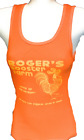Womens Juniors David & Goliath Roger's Rooster Farm Orange Tank Top Tee T-Shirt 
