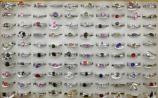 Wholesale Lots 40pcs Mixed Small Colorful Cubic Zirconia Rings Wedding Jewelry
