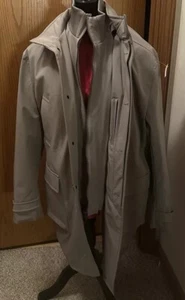 Reiss Classic Trench Jacket Coat Cream Beige Size Large L Removable Liner NWT - Picture 1 of 20