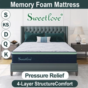 Sweetlove Mattress Queen Double King Single Bed Orthopedic Cool Gel Memory Foam - Picture 1 of 17
