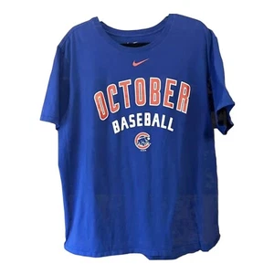 Nike Chicago Cubs TShirt Adult XXL October Baseball Royal Blue New - Picture 1 of 6