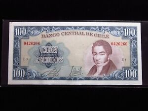 CHILE 100 Escudos 1962 - 1975 P141 Flota Wyzwolenia Banco Central 6266 # Pieniądze