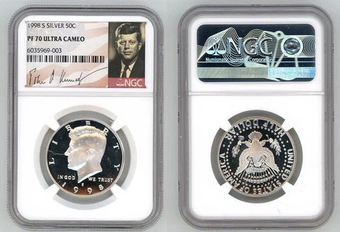1998 S SILVER KENNEDY HALF DOLLAR 50C NGC PF 70 ULTRA CAMEO    R6 Cover