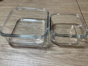 Two Glasslock storage containers no lids RP 522 and RP 523 Square bowls 6"  4.5" - Picture 1 of 7