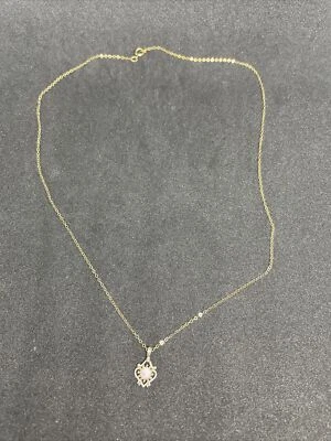 VTG 1/20 12k Gold Filled Chain W/Sterling Silver Fire Opal Pendant 18” Necklace - Image 1 of 4