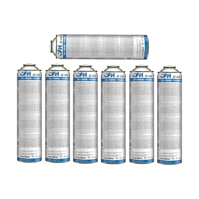 7x CFH Universalgas AT2000 330g 600ml Gaskartusche Gas 7/16" EU Gewinde - Bild 1 von 4