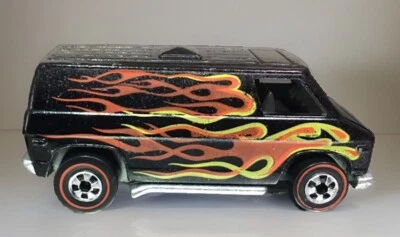 🚨1973 Hotwheels Flying Colors Redlines Super Van Black Flames COMO NUEVO Foto 1 de 4
