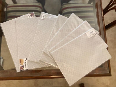 Table Placemats Set of 6 Non-Slip Washable PVC Heat Resistant Table Mats 18"x12" - Image 1 of 2