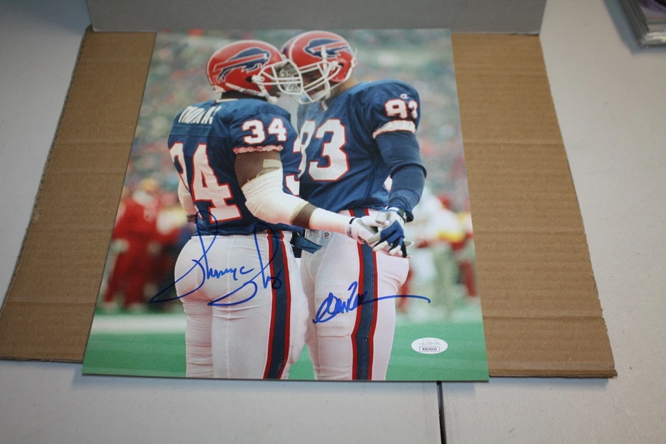 BUFFALO BILLS ANDRE REED & THURMAN THOMAS DUAL SIGNED 11X14 PHOTO JSA COA - Image 1 of 1