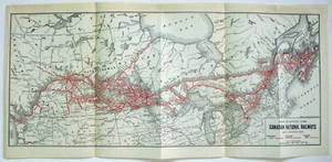 Canadian National Railway - Original 1919 System Map. Antique Railroad - Picture 1 of 3