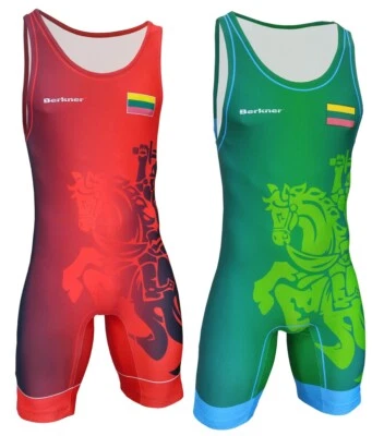 Herren LITAUEN Wrestling Singlet Anzug Berkner UWW Representative Ringertrikot - Bild 1 von 4