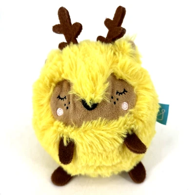 Manhattan Toy Company SQUEEZMEEZ Reindeer Squishy Plush Toy Yellow Antlers - Image 1 of 4