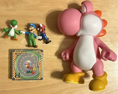Super Mario Toy Lot Of 5 Mario Kart Super Circuit, Ice Luigi, Mario, Yoshi, Pink - Image 1 of 4