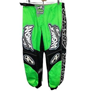 Answer Alpha A9 MX Pants Green Motorbike Motorcycle Motocross Gear 30 30" 