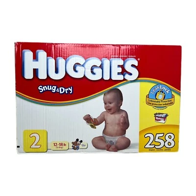 De colección Huggies Cómodo y Seco Talla 2 Disney Diseño Bebé 2004 Caja Grande 258 Pañales Foto 1 de 3