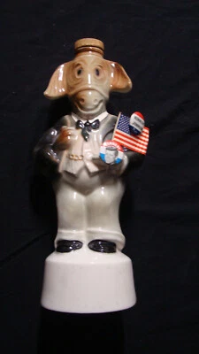 1960 Kennedy/Johnson Democratic Mule Jim Beam Decanter With Flag & Election Pins - Image 1 of 4