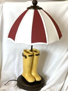 Table Lamp Yellow Rain boots & Umbrella ~ Kids Children 23”h Large - Picture 1 of 10
