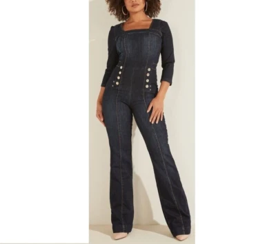 Mono GUESS Mujer 31 31x36 Azul Denim Oscuro Guitarra Cremallera Manga 3/4 RetagCW27 Foto 1 de 4